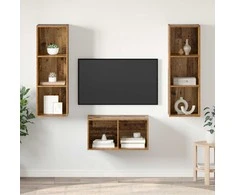 TV staliukas TV spintelių komplektas Senovinis medis 37 x 37 x 107 cm