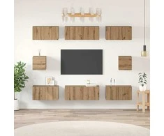 TV staliukas TV spintelių komplektas 8 pcs Amatininkų ąžuolas