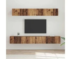 TV staliukas TV spintelių komplektas 5 pcs Senovinis medis Apdirbta mediena