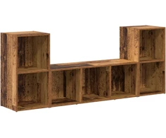 TV staliukas TV spintelių komplektas 3 pcs Ruda Apdirbta mediena