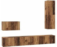TV staliukas Sieninis televizoriaus stovas 4 pcs Senovinis medis