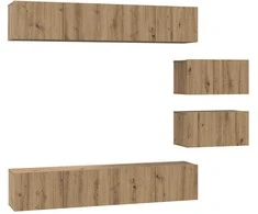 TV staliukas TV spintelių komplektas 6 pcs Amatininkų ąžuolas