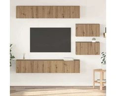 TV staliukas TV spintelių komplektas 6 pcs Amatininkų ąžuolas