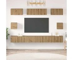 TV staliukas TV spintelių komplektas 8 pcs Amatininkų ąžuolas