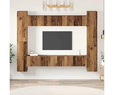 TV staliukas TV spintelių komplektas 10 pcs Senovinis medis Apdirbta mediena