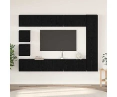 TV staliukas TV spintelių komplektas 10 pcs Juodas ąžuolas Apdirbta mediena