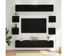 TV staliukas TV spintelių komplektas 10 pcs 180 x 30 x 30 cm Juodojo ąžuolo