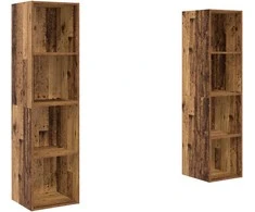TV staliukas TV spintelių komplektas 2 pcs Ruda 37 x 37 x 142,5 cm