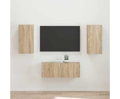TV staliukas TV spintelių komplektas 2 pcs Sonoma ąžuolas Apdirbta mediena