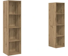 TV staliukas TV spintelių komplektas 2 pcs Ruda 37 x 37 x 142,5 cm