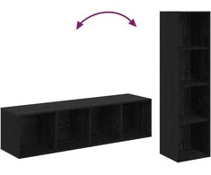 TV staliukas TV spintelių komplektas 2 pcs Juodas ąžuolas 37 x 37 x 142,5 cm