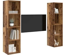 TV staliukas TV spintelių komplektas 2 pcs Ruda 37 x 37 x 142,5 cm