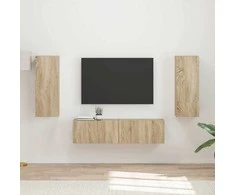 TV staliukas TV spintelių komplektas 2 pcs Sonoma ąžuolas Apdirbta mediena