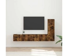 TV staliukas TV spintelių komplektas 3 pcs Rūkyta ąžuolas Apdirbta mediena