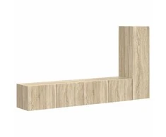 TV staliukas TV spintelių komplektas 3 pcs Sonoma ąžuolas Apdirbta mediena