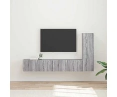 TV staliukas TV spintelių komplektas 3 pcs Pilkas Sonoma Apdirbta mediena
