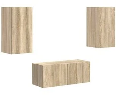 TV staliukas TV spintelių komplektas 2 pcs Sonoma ąžuolas Apdirbta mediena