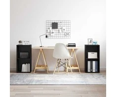 TV staliukas TV spintelių komplektas 2 pcs Juodas ąžuolas 37 x 35 x 72 cm