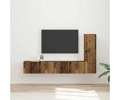 TV staliukas TV spintelių komplektas 3 pcs Senas medis Apdirbta mediena