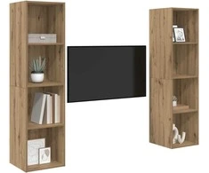 TV staliukas TV spintelių komplektas 2 pcs Ruda 37 x 37 x 142,5 cm