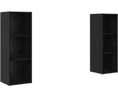 TV staliukas TV spintelių komplektas 2 pcs Juodas ąžuolas 107 x 35 x 37 cm