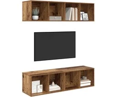 TV staliukas TV spintelių komplektas 2 pcs Senovinis medis
