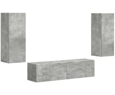 TV staliukas TV spintelių komplektas 2 pcs Betono pilka Apdirbta mediena