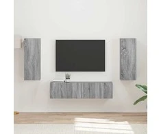 TV staliukas TV spintelių komplektas 2 pcs Pilkas Sonoma Apdirbta mediena
