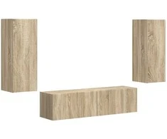 TV staliukas TV spintelių komplektas 2 pcs Sonoma ąžuolas Apdirbta mediena