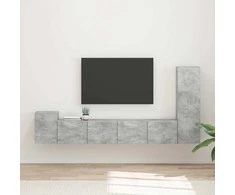 TV staliukas TV spintelių komplektas 3 pcs Betono pilka Apdirbta mediena