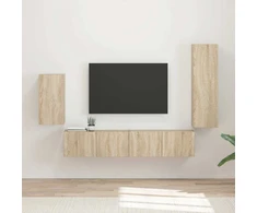 TV staliukas TV spintelių komplektas 4 pcs Sonoma ąžuolas Apdirbta mediena