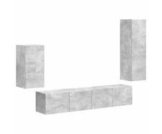 TV staliukas TV spintelių komplektas 4 pcs Betono pilka Apdirbta mediena
