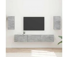 TV staliukas TV spintelių komplektas 5 pcs Betono pilka Apdirbta mediena