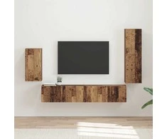 TV staliukas TV spintelių komplektas 4 pcs Senas medis Apdirbta mediena