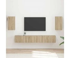 TV staliukas TV spintelių komplektas 5 pcs Sonoma ąžuolas Apdirbta mediena