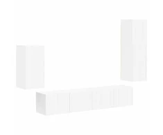 TV staliukas TV spintelių komplektas 4 pcs Balta Apdirbta mediena