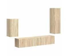 TV staliukas TV spintelių komplektas 4 pcs Sonoma ąžuolas Apdirbta mediena