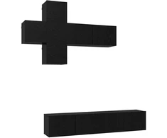 TV staliukas TV spintelių komplektas 3 pcs Apdirbta mediena