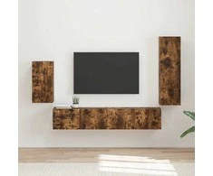 TV staliukas TV spintelių komplektas 4 pcs Rūkyta ąžuolas Apdirbta mediena