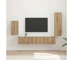 TV staliukas TV spintelių komplektas 4 pcs Amatininkų ąžuolas