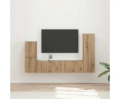 TV staliukas TV spintelių komplektas 4 pcs Amatininkų ąžuolas