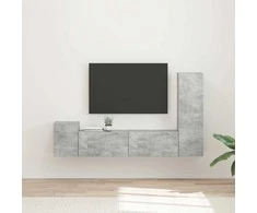 TV staliukas TV spintelių komplektas 4 pcs Betono pilka Apdirbta mediena