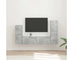 TV staliukas TV spintelių komplektas 4 pcs Betono pilka Apdirbta mediena