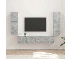 TV staliukas TV spintelių komplektas 4 pcs Betono pilka Apdirbta mediena