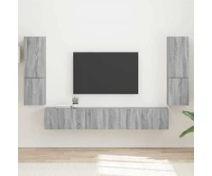TV staliukas TV spintelių komplektas 4 pcs Pilkas Sonoma Apdirbta mediena