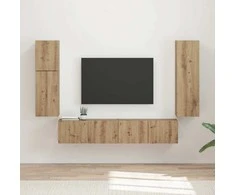 TV staliukas TV spintelių komplektas 4 pcs Amatininkų ąžuolas