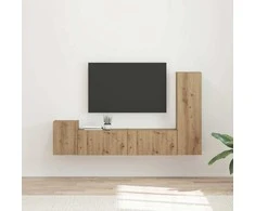 TV staliukas TV spintelių komplektas 4 pcs Amatininkų ąžuolas