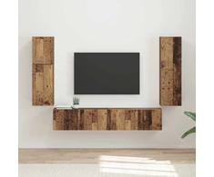 TV staliukas TV spintelių komplektas 4 pcs Senas medis Apdirbta mediena