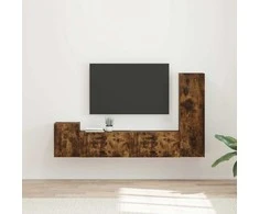 TV staliukas TV spintelių komplektas 4 pcs Rūkyta ąžuolas Apdirbta mediena