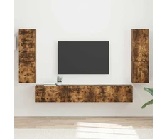 TV staliukas TV spintelių komplektas 4 pcs Rūkyta ąžuolas Apdirbta mediena